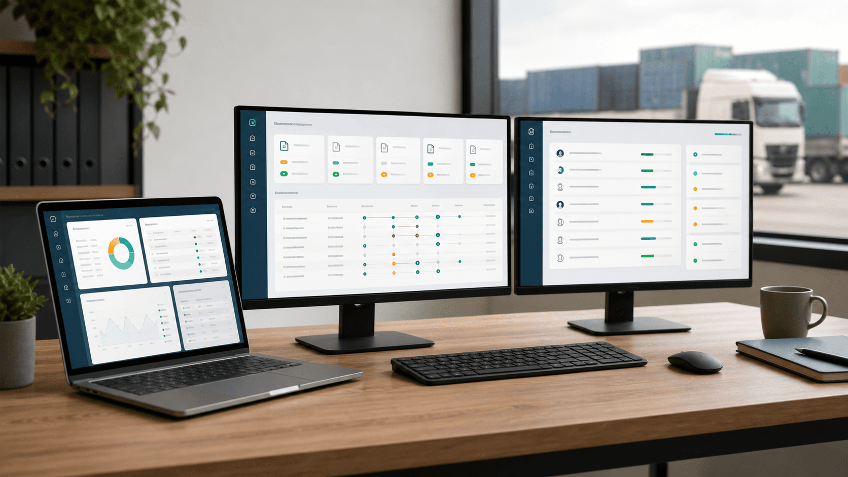 GoHaul audit and compliance dashboards on office screens
